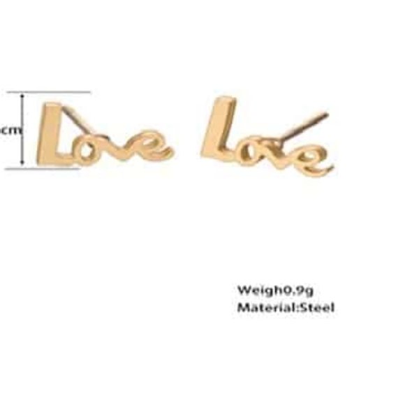 Word To Love | Love Stud Earrings - Picture 2 of 2